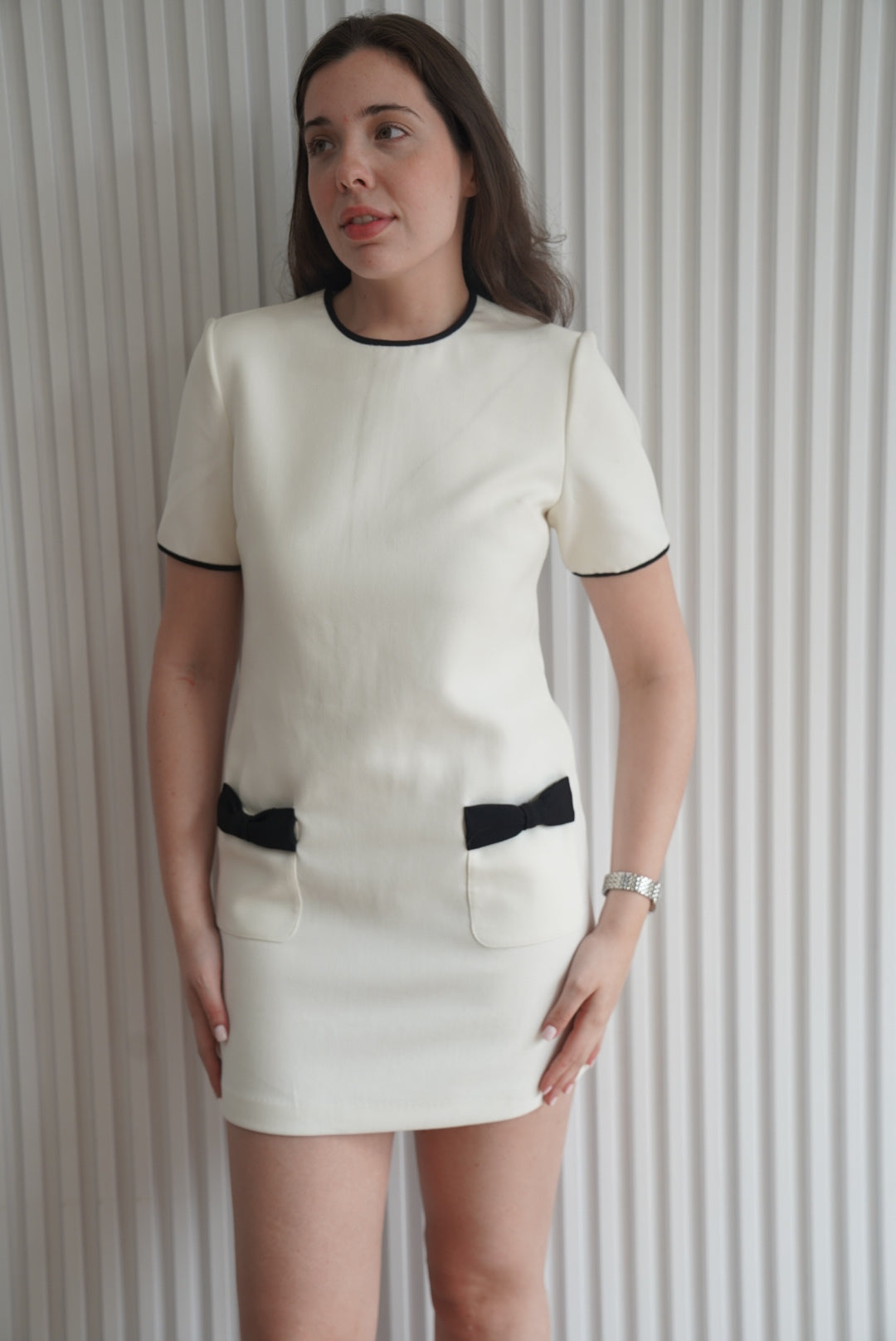 Contrast Accent Pocket Dress