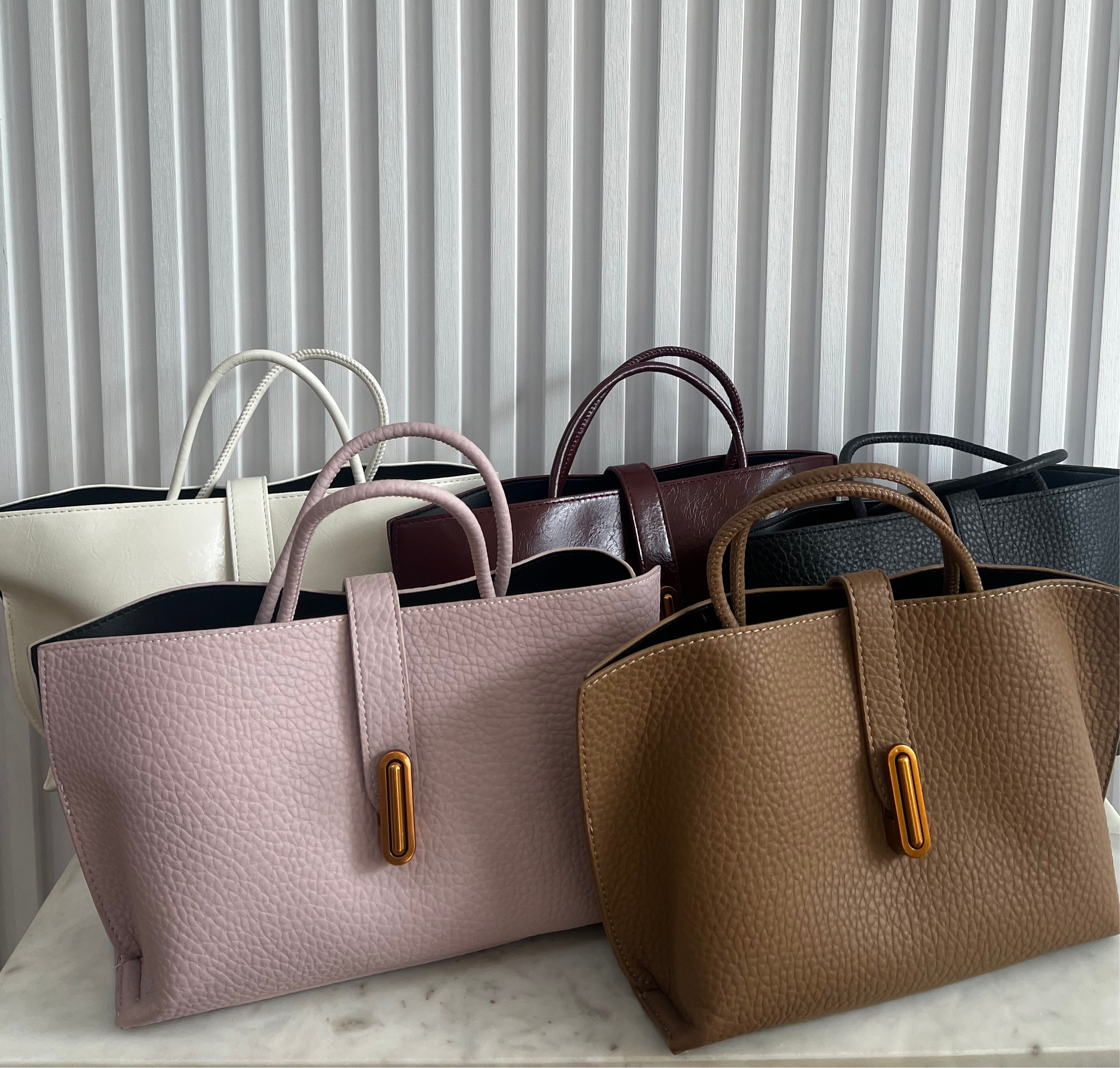 Small Faux Leather Tote Bag
