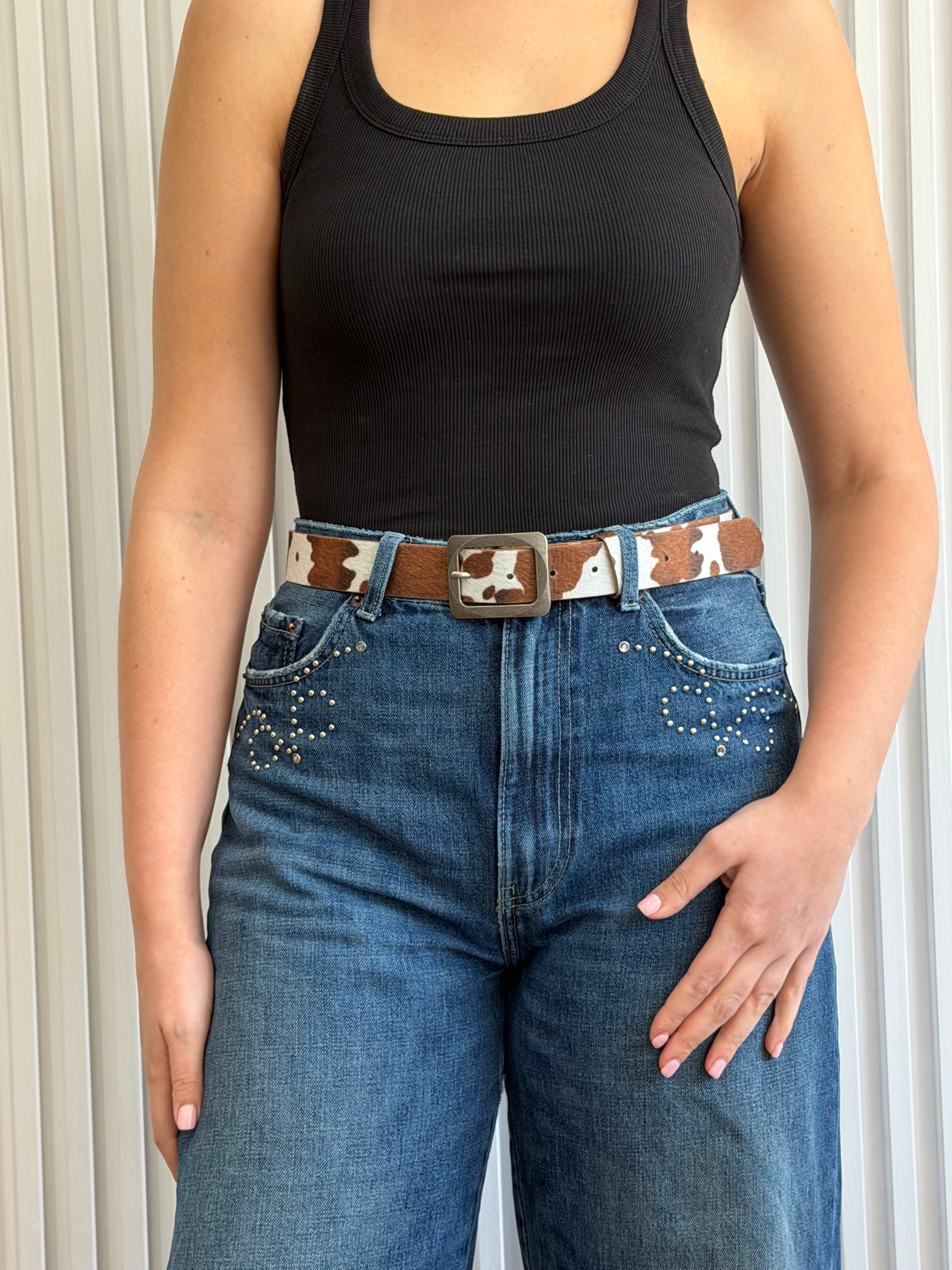 Cowhide Pattern Belt