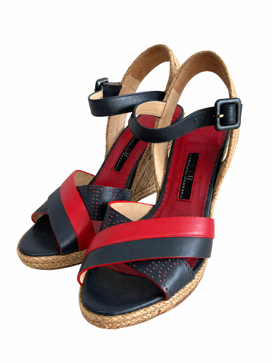 Colorblock Pattern Espadrille Wedges