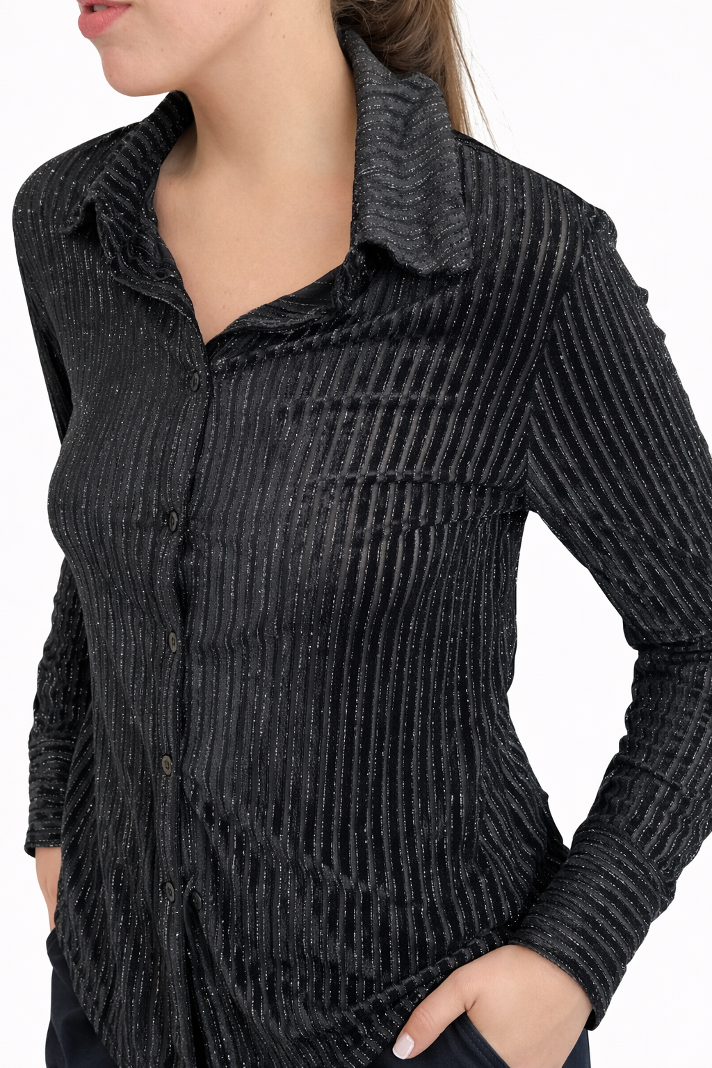 Glitter Long Sleeve Blouse