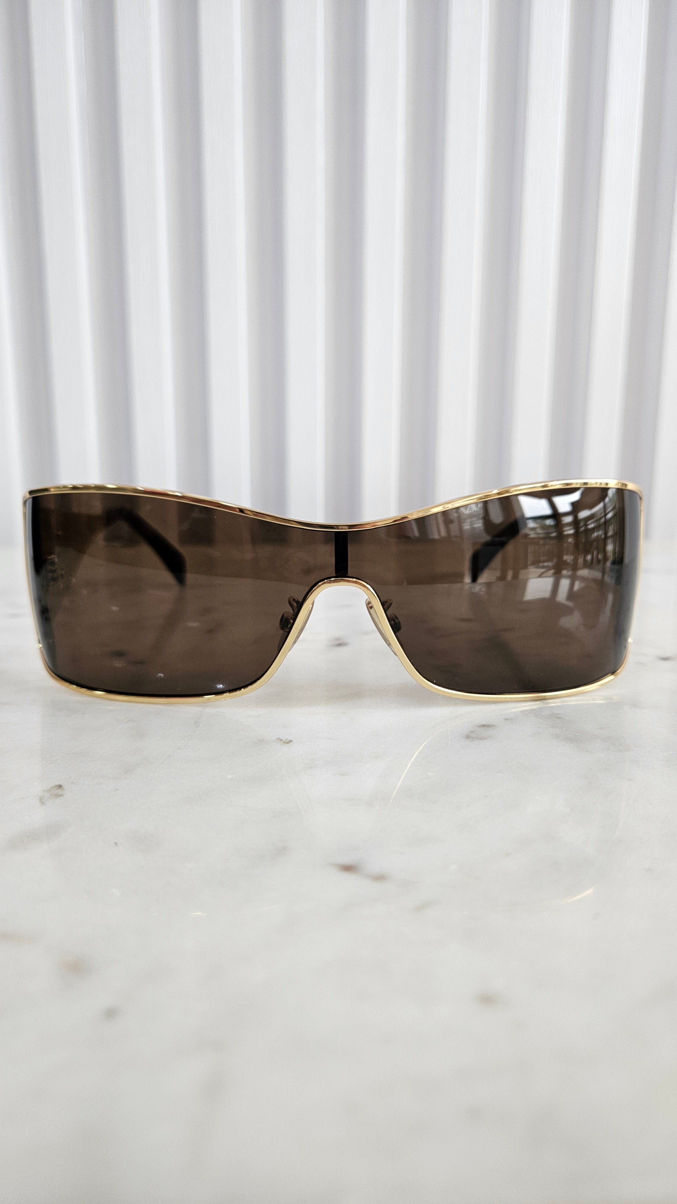 Triomphe Racer Rectangular Metal Sunglasses